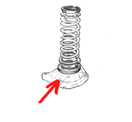 Assiette de ressort de suspension avant droite - série 105 1964-1993 (profonde) et des 2 côtés sur Montreal