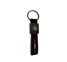 Porte-clés textile noir/tricolore 123x22mm avec porte-clés