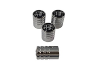 Set de capuchons de valve en métal chromé cylindrique Emblème Alfa Romeo noir/blanc