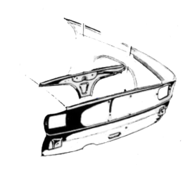 Renfort interne pour face arrière GT Bertone de 1964 à 1977