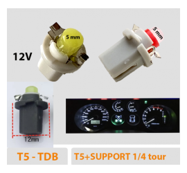 Ampoule LED 12V T5 W1W sur support