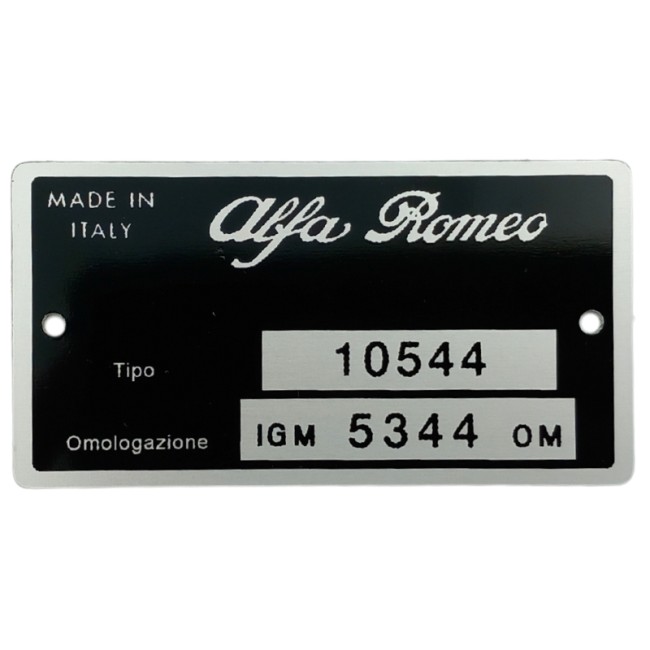 Plaque signalétique type 105.44 Bertone 1750