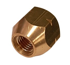 Ecrou de roue ouvert 22mm en laiton - filetage à gauche