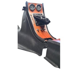 Console complète*, refabrication pour Alfa Romeo Bertone 1750 - Zagato 1300, 1600 - habillage simili, bois et chrome