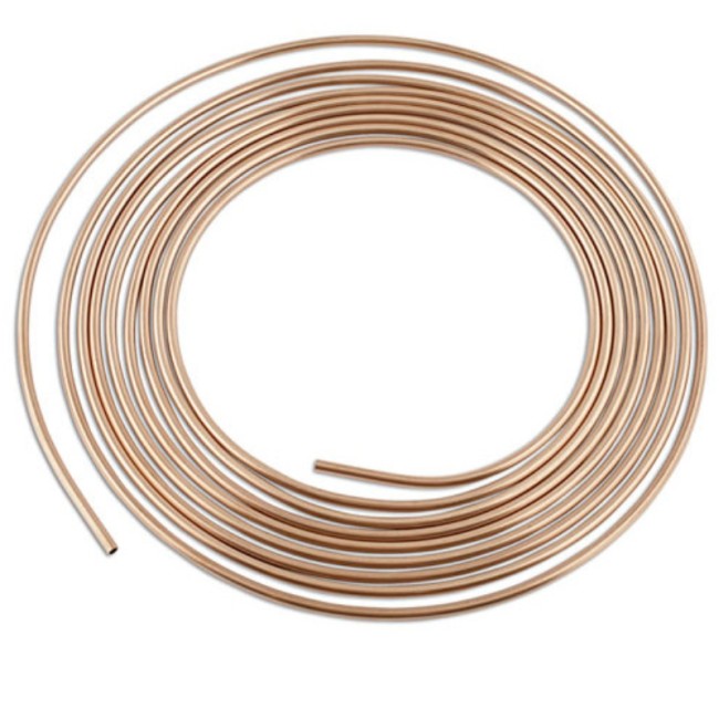 Tuyau rigide en cuivre 90% - nickel 10% pour circuit de freinage - 4.75mm (3/16") - 7.60 mètres Tuyau rigide en cuivre 90% - nickel 10% pour circuit de freinage - 4.75mm (3/16") - 7.60 mètres