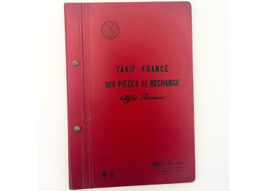 OCCASION - Livre tarif France des pièces de rechanges Alfa Romeo