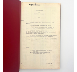 OCCASION - Livre tarif France des pièces de rechanges Alfa Romeo