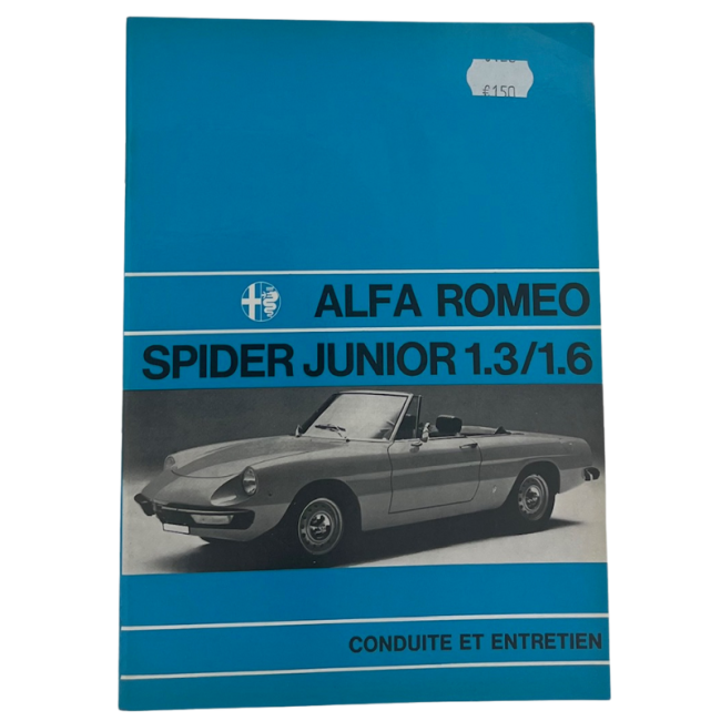 OCCASION - Guide d'entretien et de conduite - Alfa Romeo Spider 1600