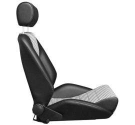 Paire de sièges rabattables BF TORINO Nurburgring R, simili noir - tissu Pepita (pied de poule)