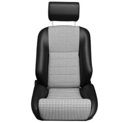 Paire de sièges rabattables BF TORINO Nurburgring R, simili noir - tissu Pepita (pied de poule)