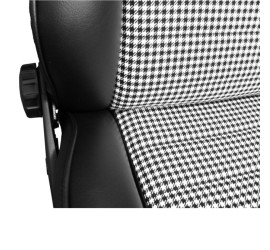 Paire de sièges rabattables BF TORINO Nurburgring R, simili noir - tissu Pepita (pied de poule)