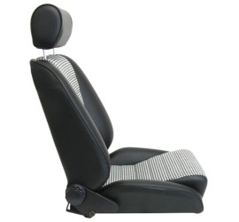 Paire de sièges rabattables BF TORINO LeMans, simili noir - tissu Pepita (pied de poule)