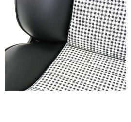 Paire de sièges rabattables BF TORINO LeMans, simili noir - tissu Pepita (pied de poule)