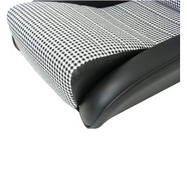 Paire de sièges rabattables BF TORINO LeMans, simili noir - tissu Pepita (pied de poule)