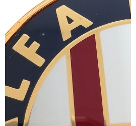 OCCASION - Sigle Alfa Romeo 75mm métal - origine avec clips - Pièce NOS (New Old Stock), neuve d'époque