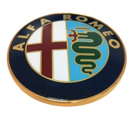 OCCASION - Sigle Alfa Romeo 75mm métal - origine - Pièce NOS (New Old Stock), neuve d'époque