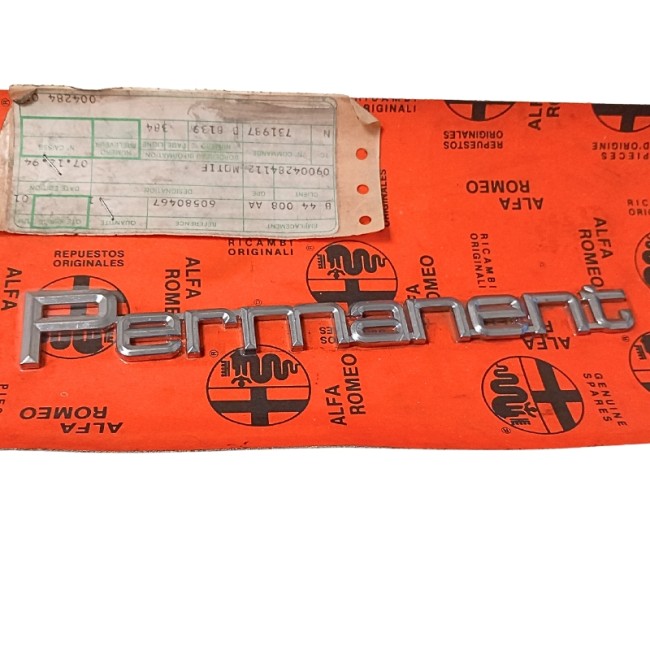 OCCASION - Sigle "Permanent" - origine - Pièce origine Alfa Romeo neuve NOS (New Old Stock) - Alfa 33