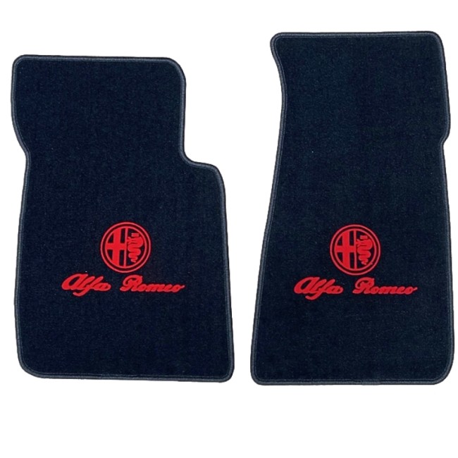 Jeu de tapis de sol noir Spider 1987-1993 2 pièces