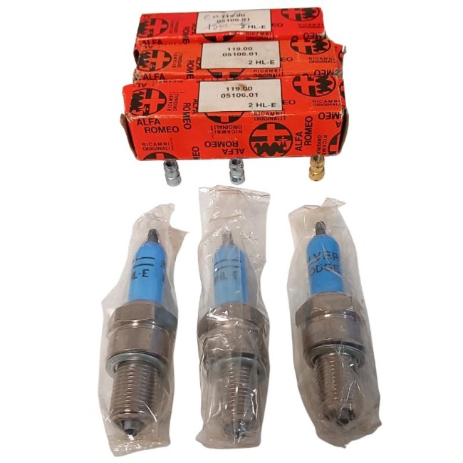OCCASION - Lot de 3 bougies Silver Lodge Alfa Romeo origine 2 HL-E - 119.0005106.01 - 119000510601