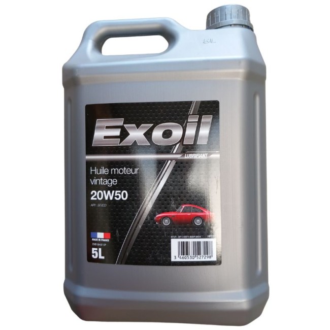 Huile moteur Exoil 20w50 - Bidon de 5 litres
