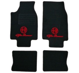 Tapis de sol 75 emblème noir/rouge velours tufté,surfilé,revêtement du dos:latex fin